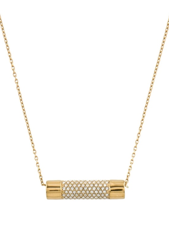 Michael Kors Jewelry - Michael Kors Gold Tone Crystal Pavé City Barrel Pendant Necklace